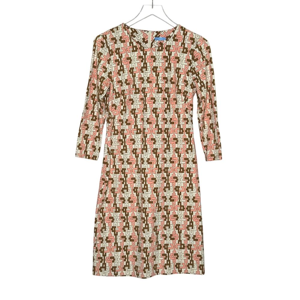 J. McLaughlin Sophia Islet Link Off White Pink Catalina Cloth Dress S Career